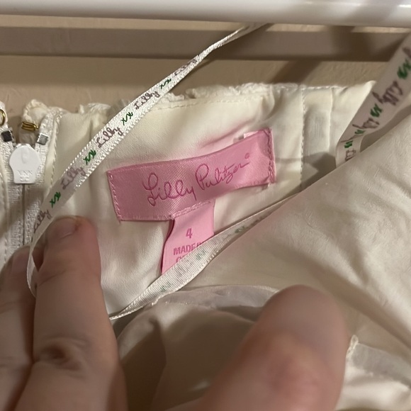 Lilly Pulitzer White “Bowen” Lace Strapless Vintage Floral Dress Size 4 - Picture 6 of 12